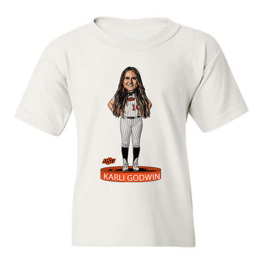 Oklahoma State - NCAA Softball : Karli Godwin - Youth T-Shirt Individual Caricature