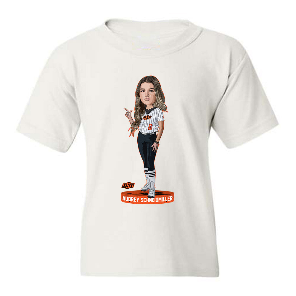 Oklahoma State - NCAA Softball : Audrey Schneidmiller - Youth T-Shirt Individual Caricature