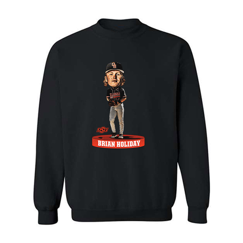 Oklahoma State - NCAA Baseball : Brian Holiday - Crewneck Sweatshirt Caricature