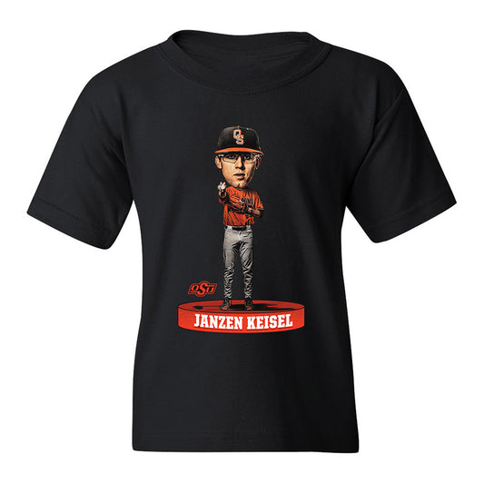 Oklahoma State - NCAA Baseball : Janzen Keisel - Youth T-Shirt Individual Caricature