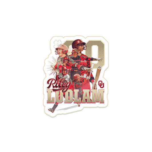 Oklahoma - NCAA Softball : Riley Ludlam - Sticker Individual Caricature