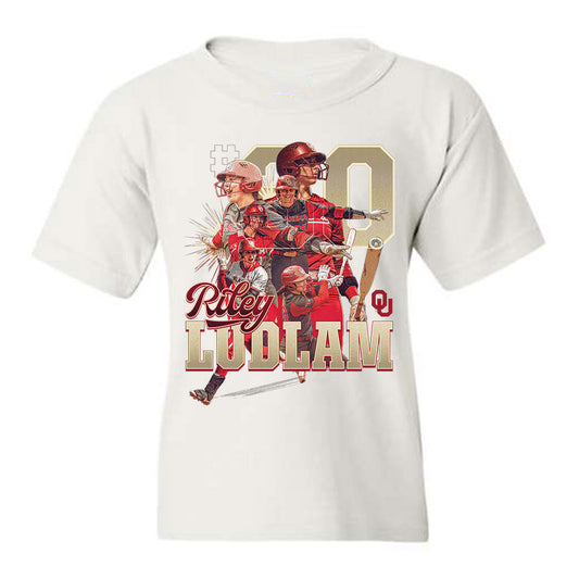 Oklahoma - NCAA Softball : Riley Ludlam - Youth T-Shirt Individual Caricature