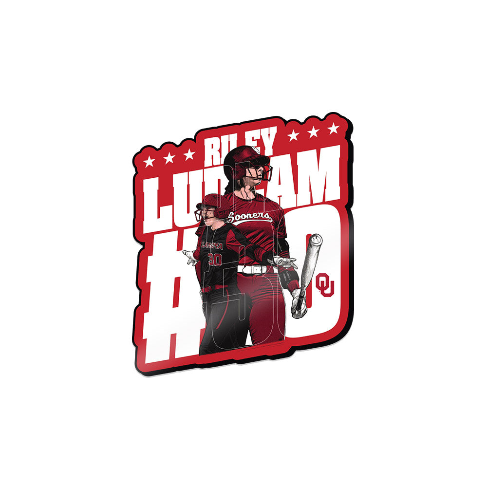 Oklahoma - NCAA Softball : Riley Ludlam - Sticker Individual Caricature