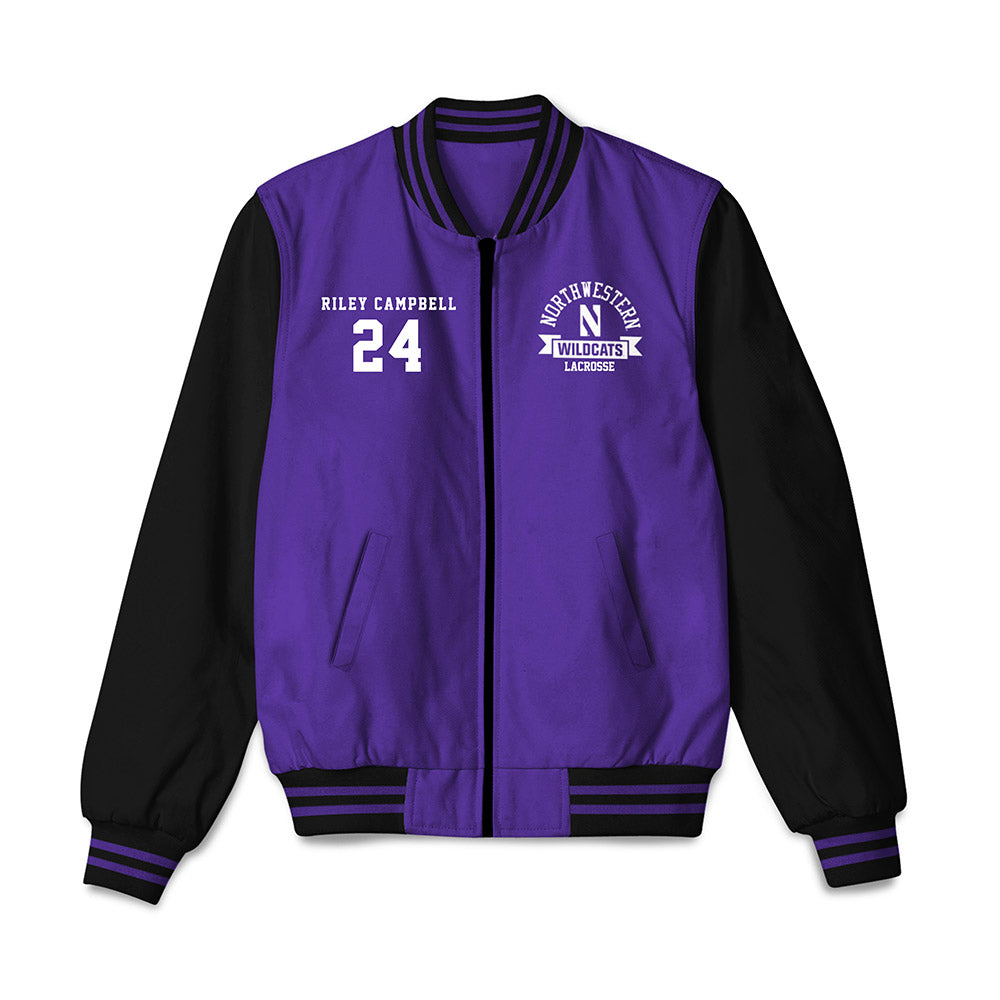 Northwestern - NCAA Women's Lacrosse : Riley Campbell - Bomber Jacket-0