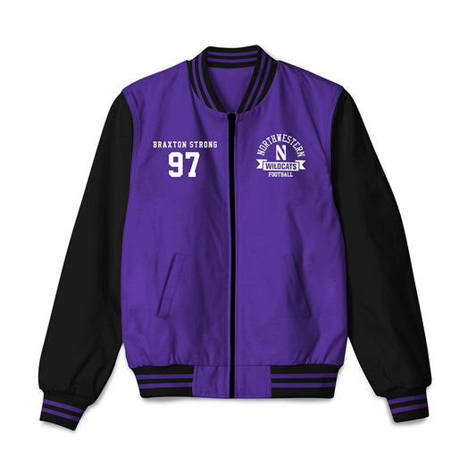 Northwestern - NCAA Football : Braxton Strong - Bomber Jacket-0