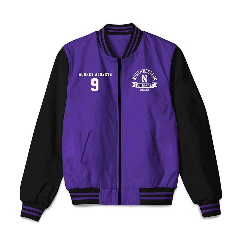 Northwestern - NCAA Women's Soccer : Audrey Alberts - Bomber Jacket-0