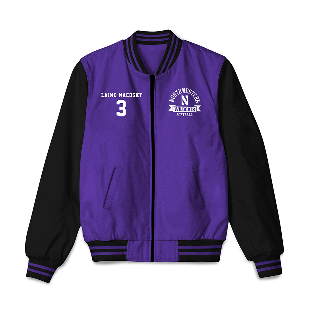 Northwestern - NCAA Softball : Laine Macosky - Bomber Jacket-0