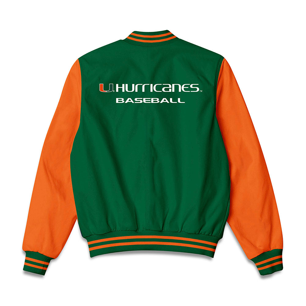 Miami - NCAA Baseball : Ryan Ashford - Bomber Jacket-1