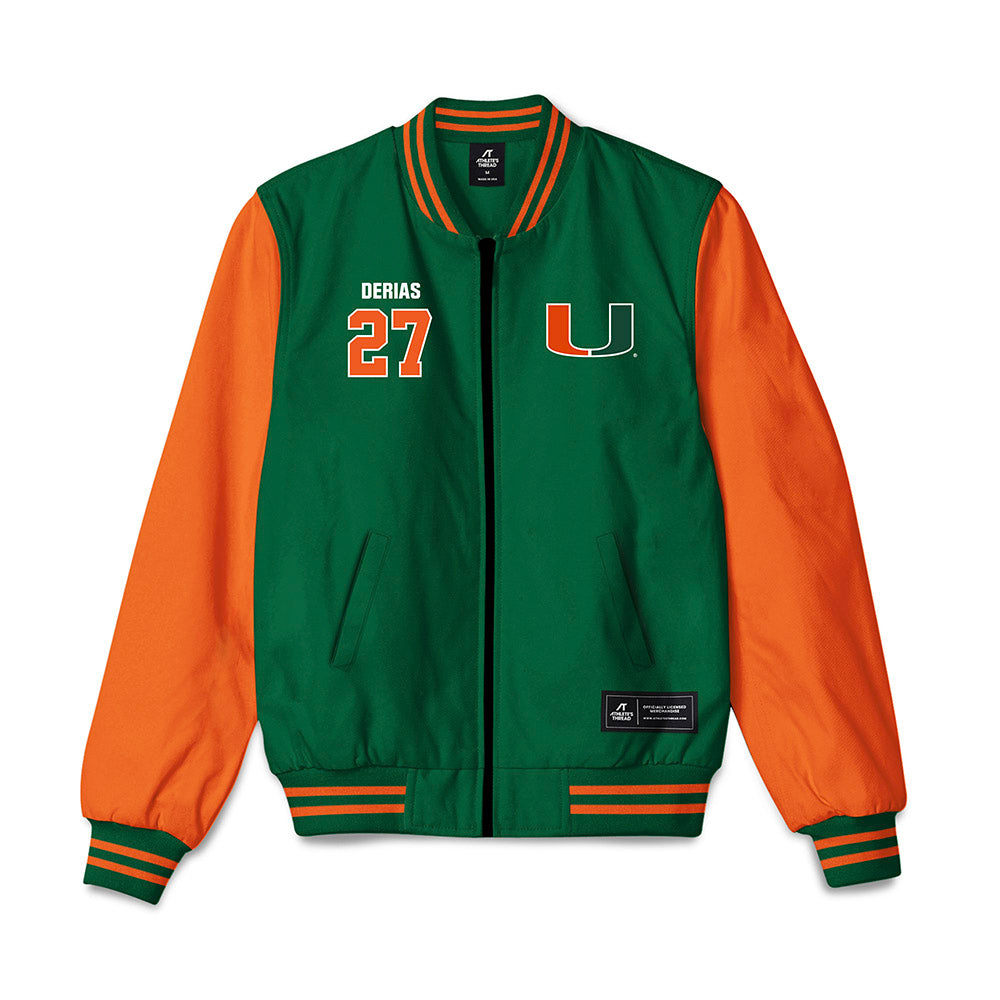 Miami - NCAA Baseball : Howard Tate DeRias - Bomber Jacket-0