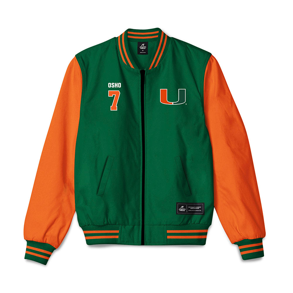 Miami - NCAA Women's Basketball : Danielle Osho - Bomber Jacket-0
