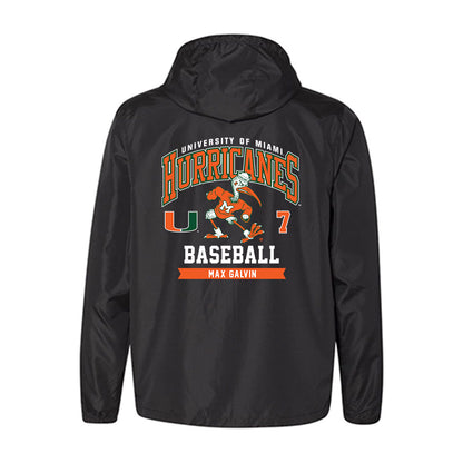 Miami - NCAA Baseball : Max Galvin - Windbreaker-1