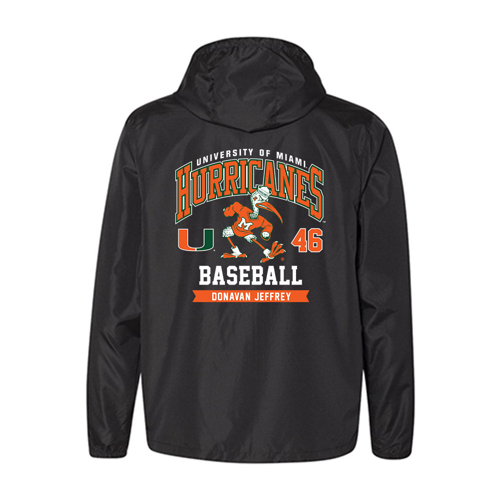 Miami - NCAA Baseball : Donavan Jeffrey - Windbreaker-1