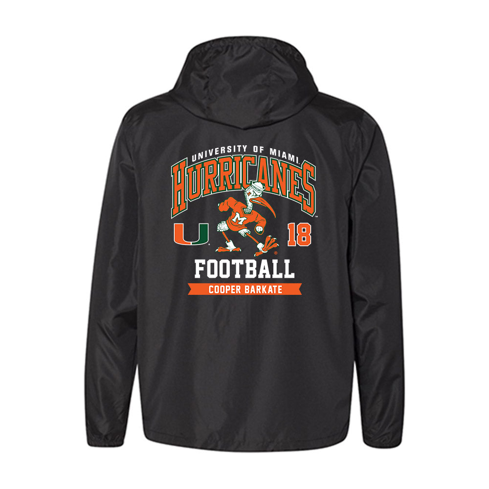 Miami - NCAA Football : Cooper Barkate - Windbreaker-1
