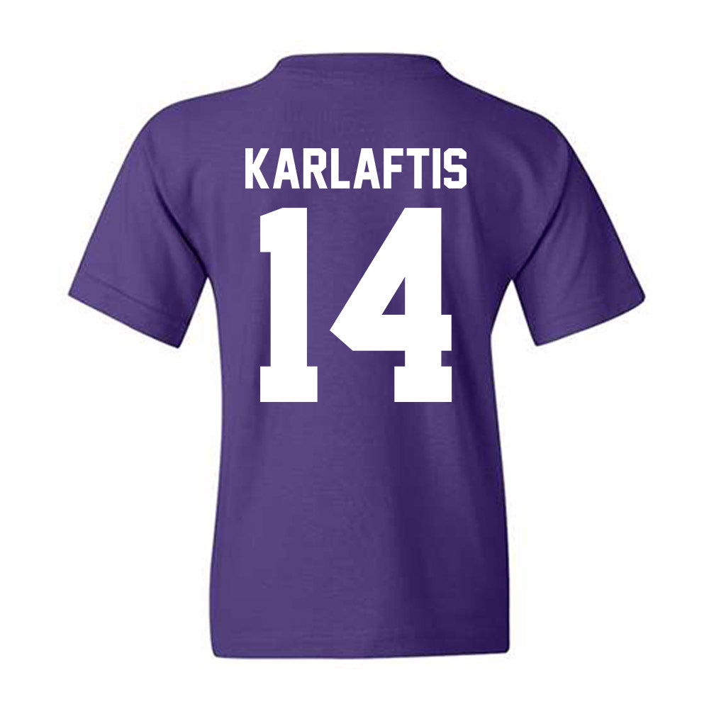 Northwestern - NCAA Football : Yannis Karlaftis - Classic Shersey Youth T-Shirt-1
