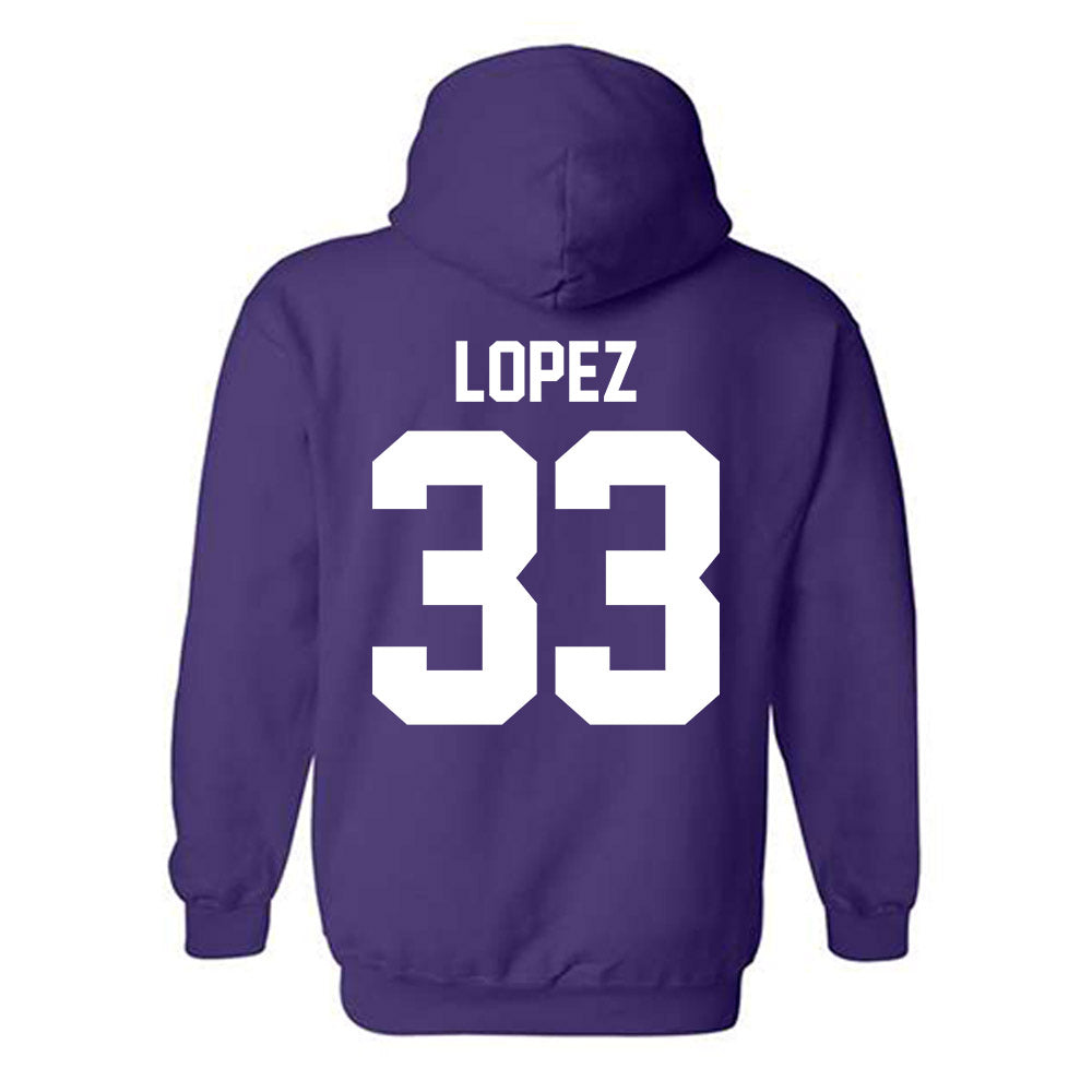 Northwestern - NCAA Women's Basketball : Amparo Lopez - Classic Shersey Hooded Sweatshirt-1