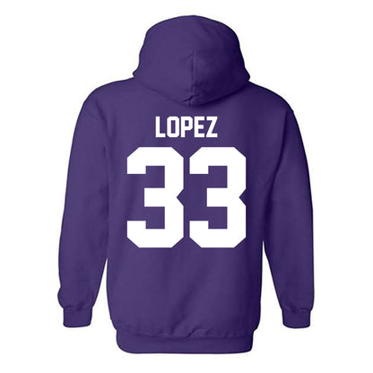Northwestern - NCAA Women's Basketball : Amparo Lopez - Classic Shersey Hooded Sweatshirt-1