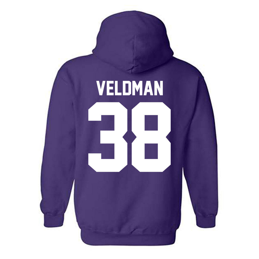 Northwestern - NCAA Football : Joshua Veldman - Classic Shersey Hooded Sweatshirt-1