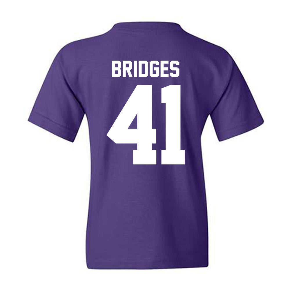 Northwestern - NCAA Baseball : Tommy Bridges - Classic Shersey Youth T-Shirt-1