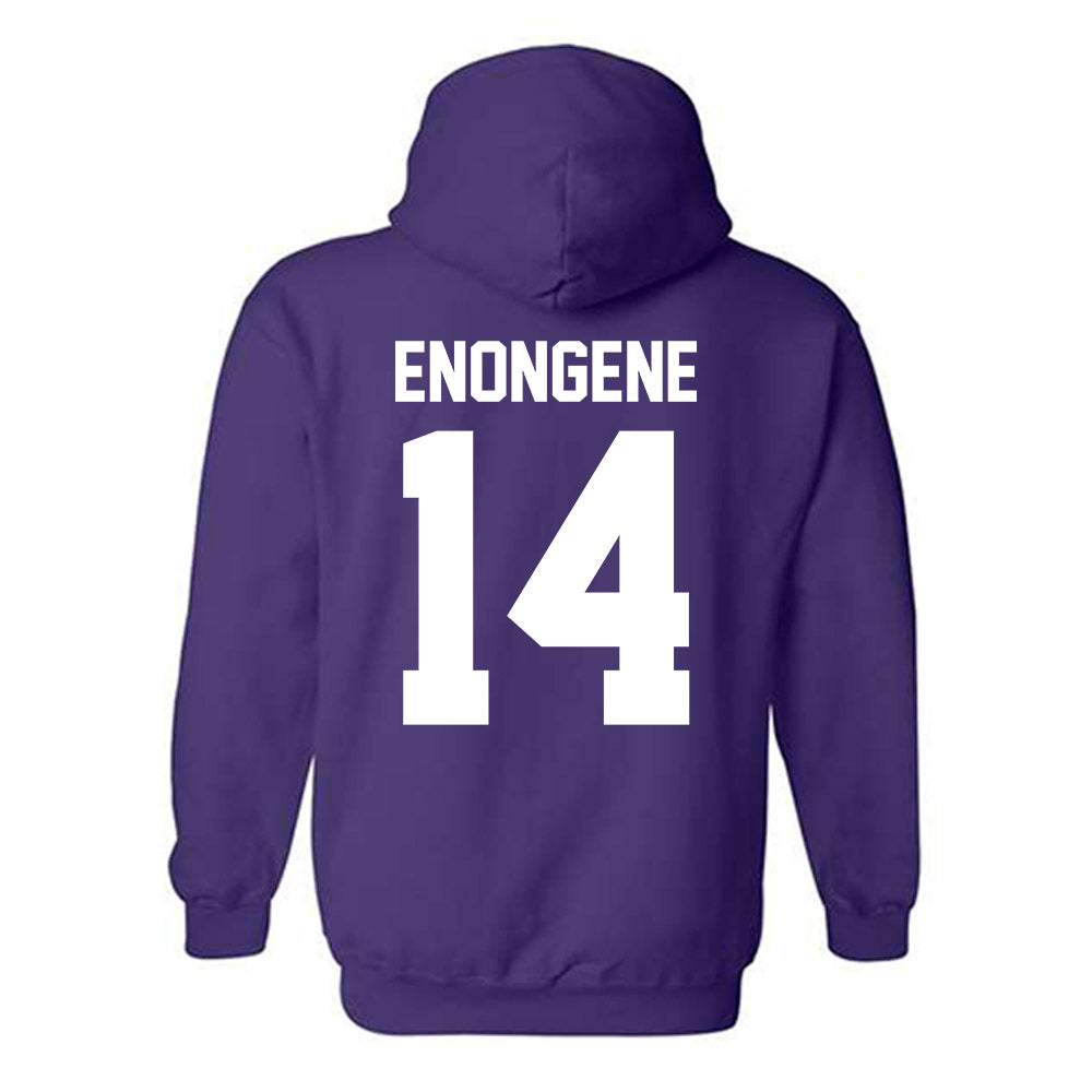 Northwestern - NCAA Football : Dube Enongene - Classic Shersey Hooded Sweatshirt-1