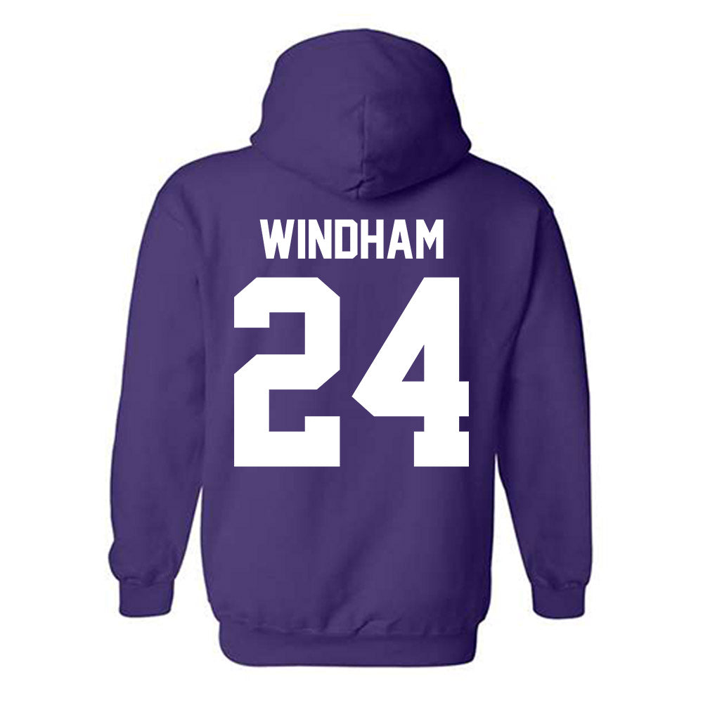 Northwestern - NCAA Men's Basketball : KJ Windham - Classic Shersey Hooded Sweatshirt-1