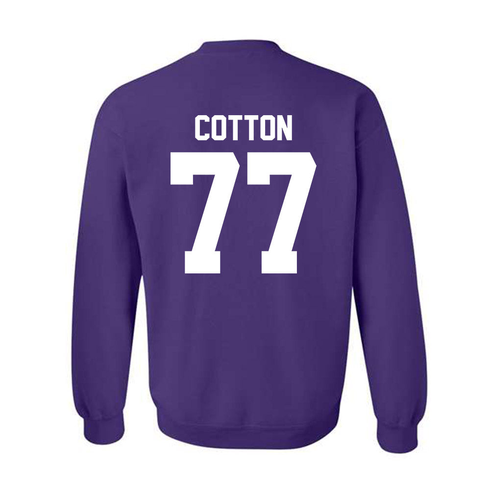 Northwestern - NCAA Football : Idrys Cotton - Classic Shersey Crewneck Sweatshirt-1