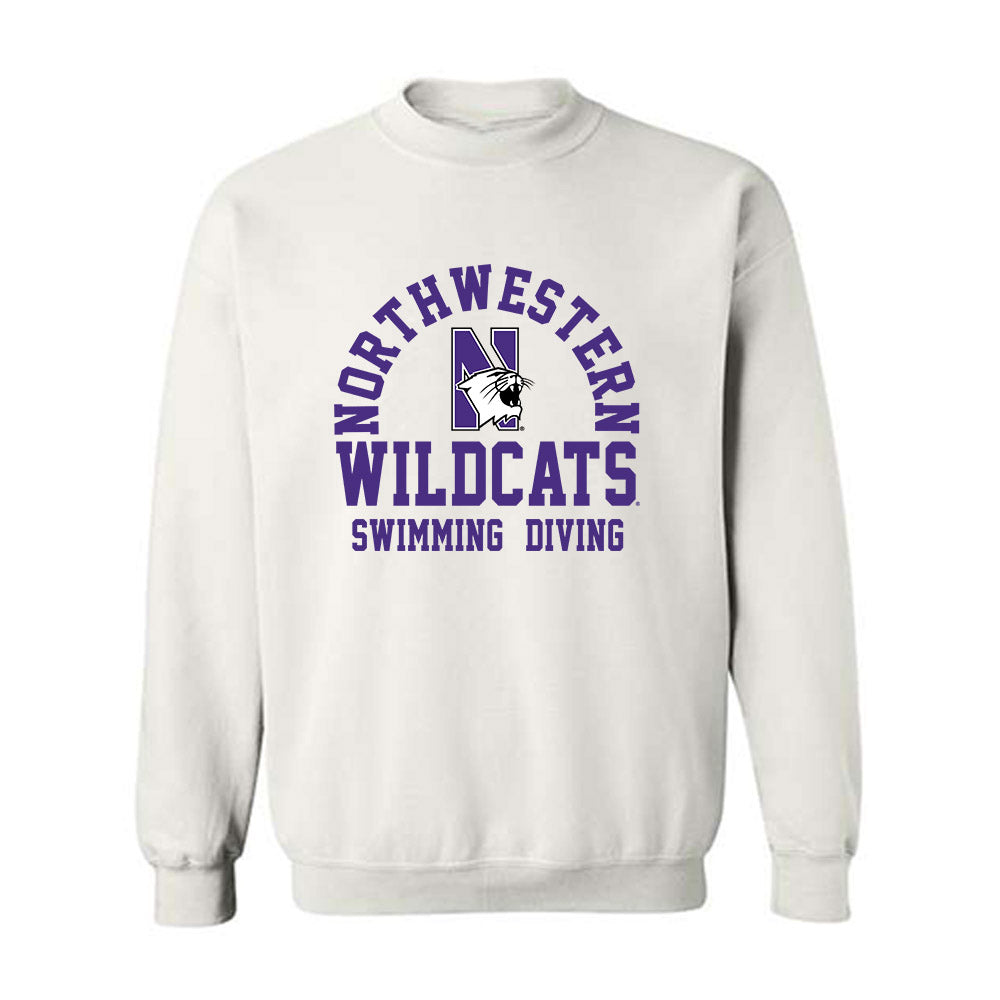 Northwestern - NCAA Men's Swimming & Diving : Wiley Spinner - Classic Shersey Crewneck Sweatshirt