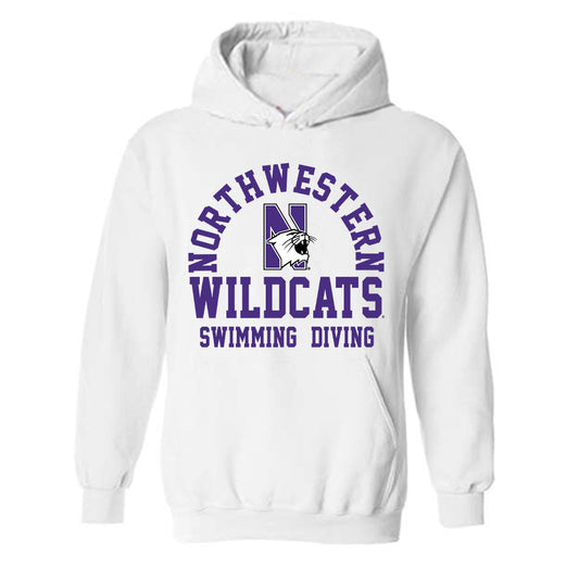 Northwestern - NCAA Men's Swimming & Diving : Wiley Spinner - Classic Shersey Hooded Sweatshirt