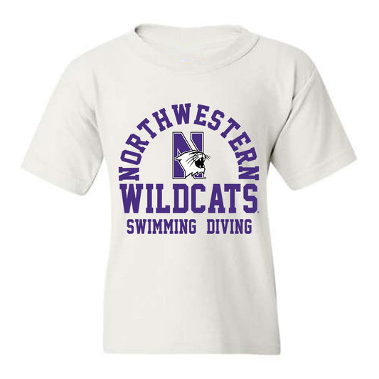 Northwestern - NCAA Men's Swimming & Diving : Wiley Spinner - Classic Shersey Youth T-Shirt