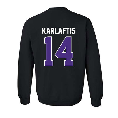Northwestern - NCAA Football : Yannis Karlaftis - Classic Shersey Crewneck Sweatshirt-1