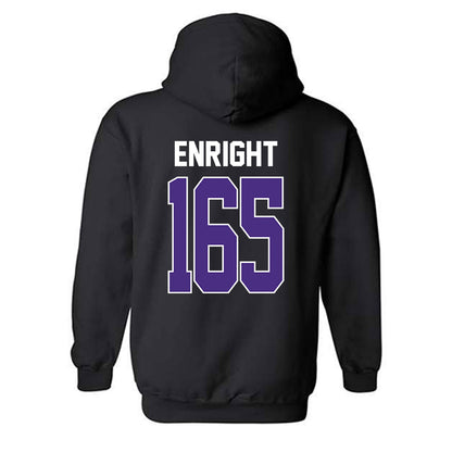 Northwestern - NCAA Wrestling : Eddie Enright - Classic Shersey Hooded Sweatshirt-1