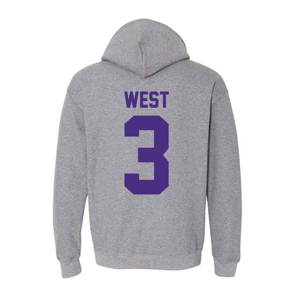 Northwestern - NCAA Men's Basketball : Jake West - Classic Shersey Hooded Sweatshirt-1