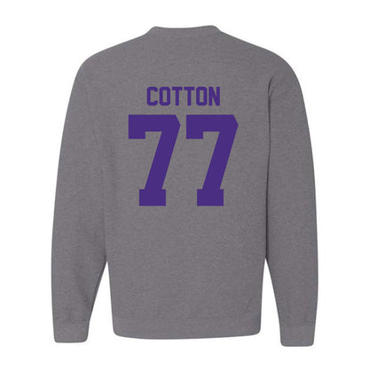 Northwestern - NCAA Football : Idrys Cotton - Classic Shersey Crewneck Sweatshirt-1