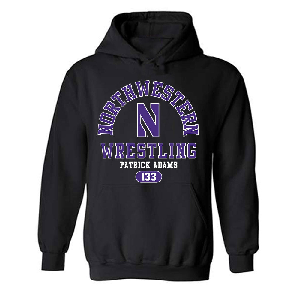 Northwestern - NCAA Wrestling : Patrick Adams - Classic Fashion Shersey Hooded Sweatshirt