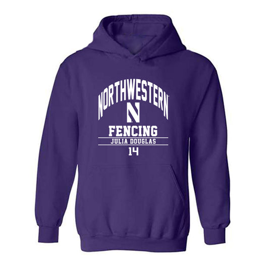 Northwestern - NCAA Women's Fencing : Julia Douglas - Fashion Shersey Hooded Sweatshirt