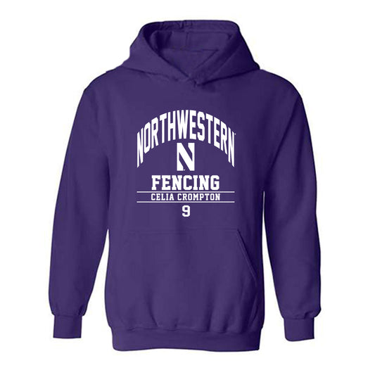 Northwestern - NCAA Women's Fencing : Celia Crompton - Fashion Shersey Hooded Sweatshirt