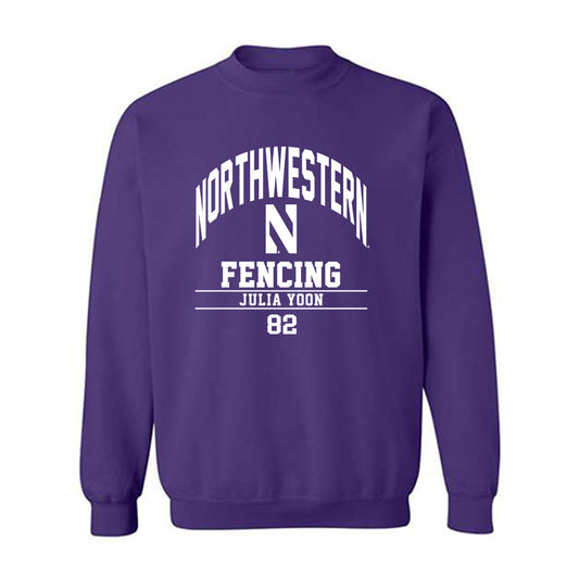 Northwestern - NCAA Women's Fencing : Julia Yoon - Classic Fashion Shersey Crewneck Sweatshirt