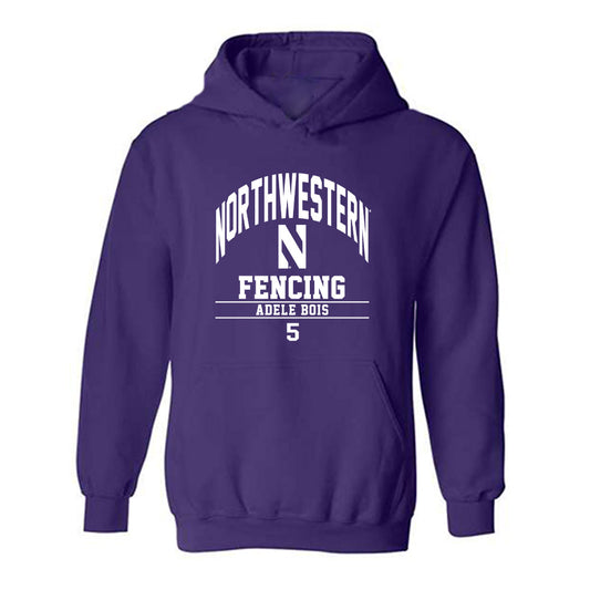 Northwestern - NCAA Women's Fencing : Adele Bois - Fashion Shersey Hooded Sweatshirt
