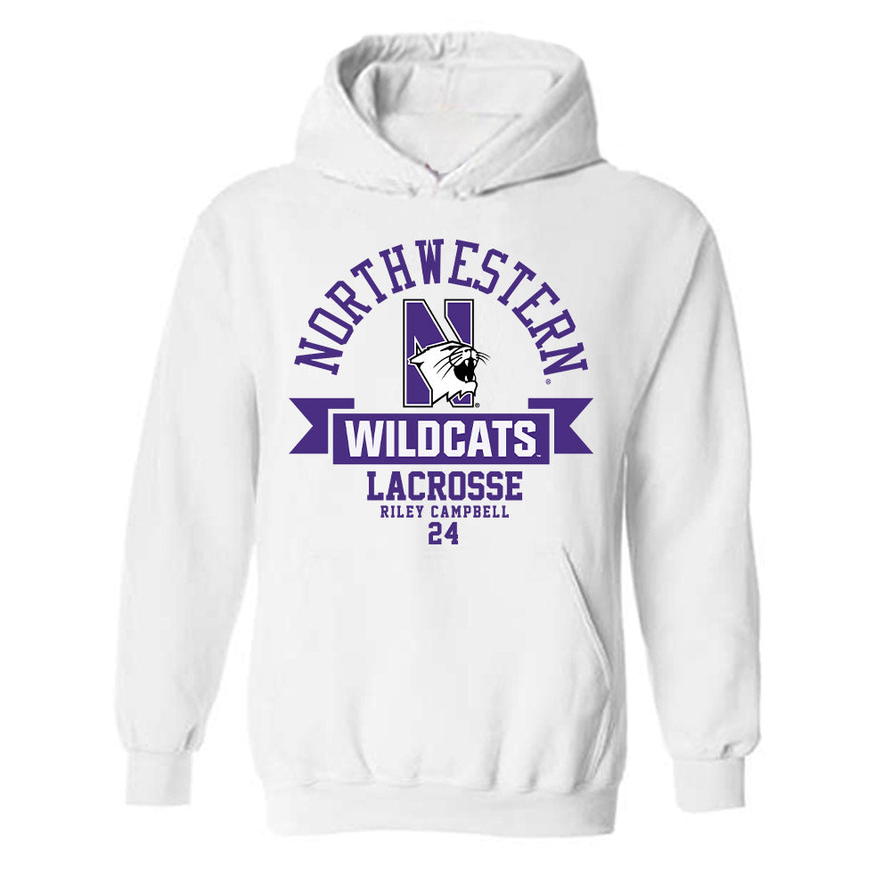 Northwestern - NCAA Women's Lacrosse : Riley Campbell - Classic Fashion Shersey Hooded Sweatshirt-0