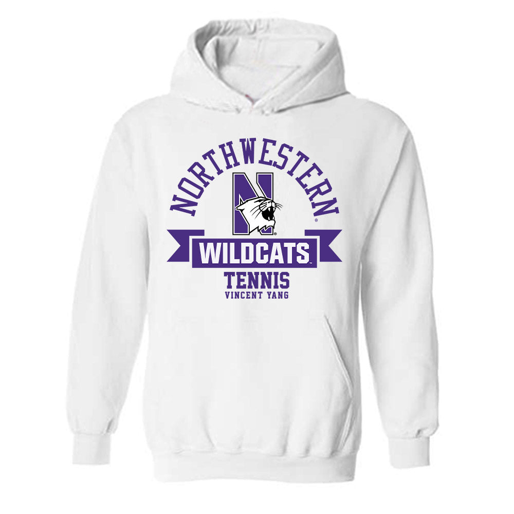 Northwestern - NCAA Men's Tennis : Vincent Yang - Classic Fashion Shersey Hooded Sweatshirt