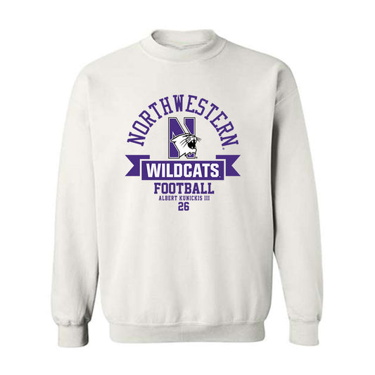Northwestern - NCAA Football : Albert Kunickis III - Classic Fashion Shersey Crewneck Sweatshirt