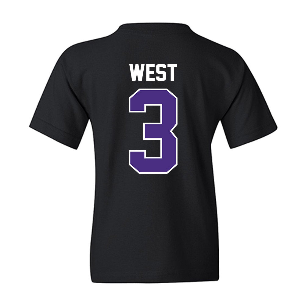 Northwestern - NCAA Men's Basketball : Jake West - Sports Shersey Youth T-Shirt-1