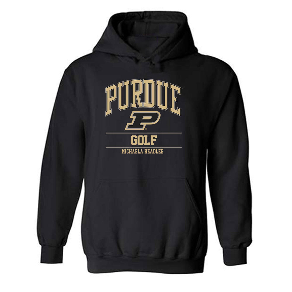 Purdue - NCAA Women's Golf : Michaela Headlee - Classic Fashion Shersey Hooded Sweatshirt-0
