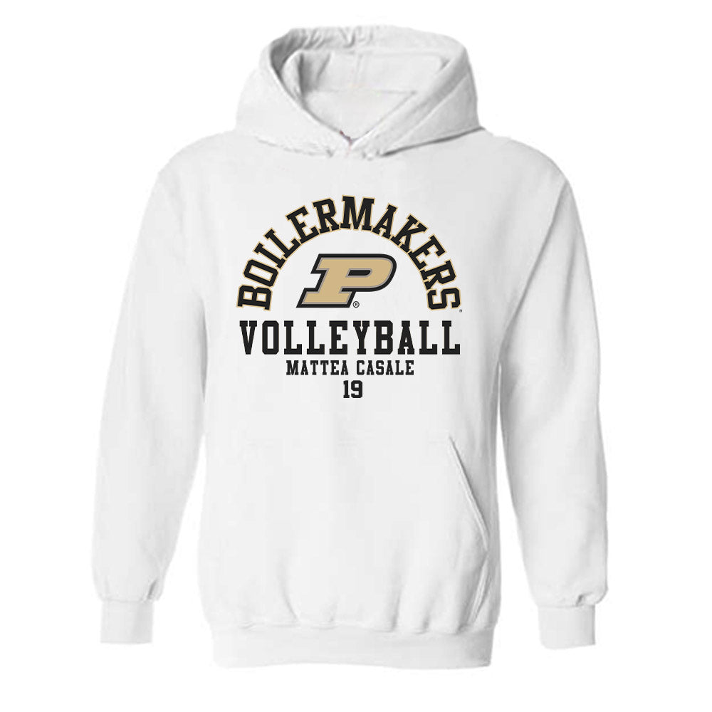 Purdue - NCAA Women's Volleyball : Mattea Casale - Classic Fashion Shersey Hooded Sweatshirt-0