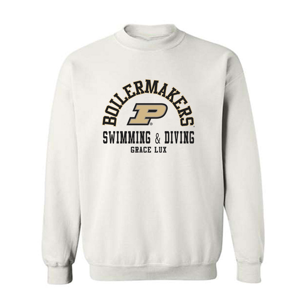 Purdue - NCAA Women's Swimming & Diving : Grace Lux - Classic Fashion Shersey Crewneck Sweatshirt-0