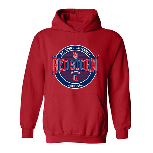 St. Johns - NCAA Men's Lacrosse : James Easton - Classic Fashion Shersey Hooded Sweatshirt