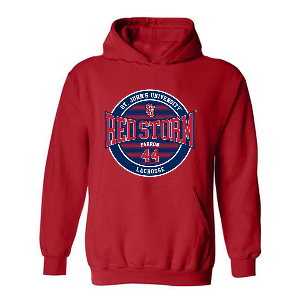 St. Johns - NCAA Men's Lacrosse : Ryan Farron - Classic Fashion Shersey Hooded Sweatshirt-0