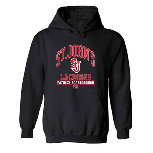 St. Johns - NCAA Men's Lacrosse : Patrick Scarborough - Classic Fashion Shersey Hooded Sweatshirt-0