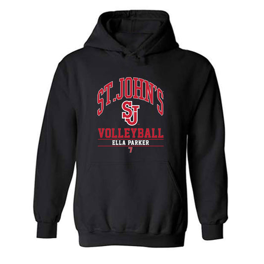 St. Johns - NCAA Women's Volleyball : Ella Parker - Classic Fashion Shersey Hooded Sweatshirt-0
