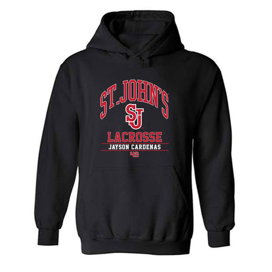 St. Johns - NCAA Men's Lacrosse : Jayson Cardenas - Classic Fashion Shersey Hooded Sweatshirt-0