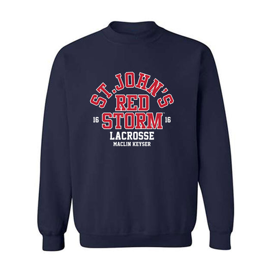 St. Johns - NCAA Men's Lacrosse : Maclin Keyser - Classic Fashion Shersey Crewneck Sweatshirt-0